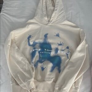 Aelfric Eden Beige and Blue Graphic Hoodie